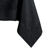 Obrusy i serwetki - Obrus Gaia Czarny Tłoczony Roślinny 120x120 AmeliaHome - TCLOTH/AH/GAIA/BRD/BLACK/120X120 - miniaturka - grafika 1