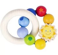 Grzechotki dla dzieci - Heimess Grzechotka dla dzieci, Elastyczny podwójny ring ze słoneczkiem, soft colors, 9 cm - miniaturka - grafika 1