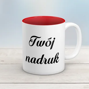Kubek CLASSIC czerwonym wnętrzem z Twoim nadrukiem - Kubki - miniaturka - grafika 1