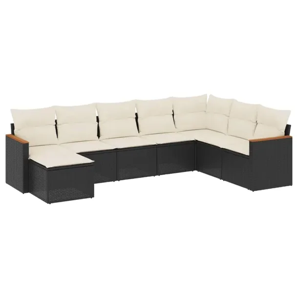 Zestaw mebli ogrodowych modułowych, czarny, rattan PE, wymiary: 62x62x69 c