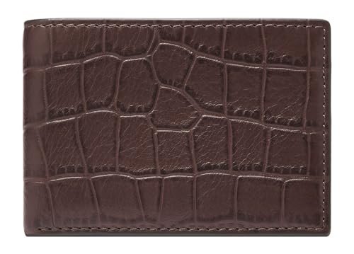 Fossil Derrick męski portfel podróżny, brązowy, brązowy, S