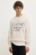 Bluzy męskie - G-Star Raw bluza męska kolor beżowy z nadrukiem D25100-D257 - miniaturka - grafika 1
