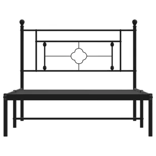 Metalowa rama łóżka z wezgłowiem, czarna, 107x203 cm Lumarko! - Łóżka - miniaturka - grafika 6