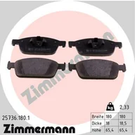 Klocki hamulcowe - ZIMMERMANN Zestaw klocków hamulcowych, hamulce tarczowe 25736.180.1 - miniaturka - grafika 1