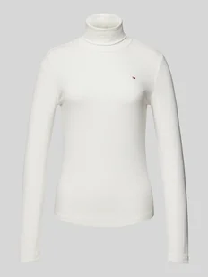 Bluzka z długim rękawem o kroju slim fit z golfem - Bluzki damskie - miniaturka - grafika 1