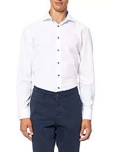 Seidensticker Męska koszula Slim Fit z długim rękawem, popelina, biała, 42 - Koszule męskie - miniaturka - grafika 1