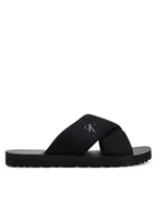 Klapki i japonki męskie - Calvin Klein Jeans Klapki Cross Sandal Crxs Tx YM0YM01223 Czarny - miniaturka - grafika 1