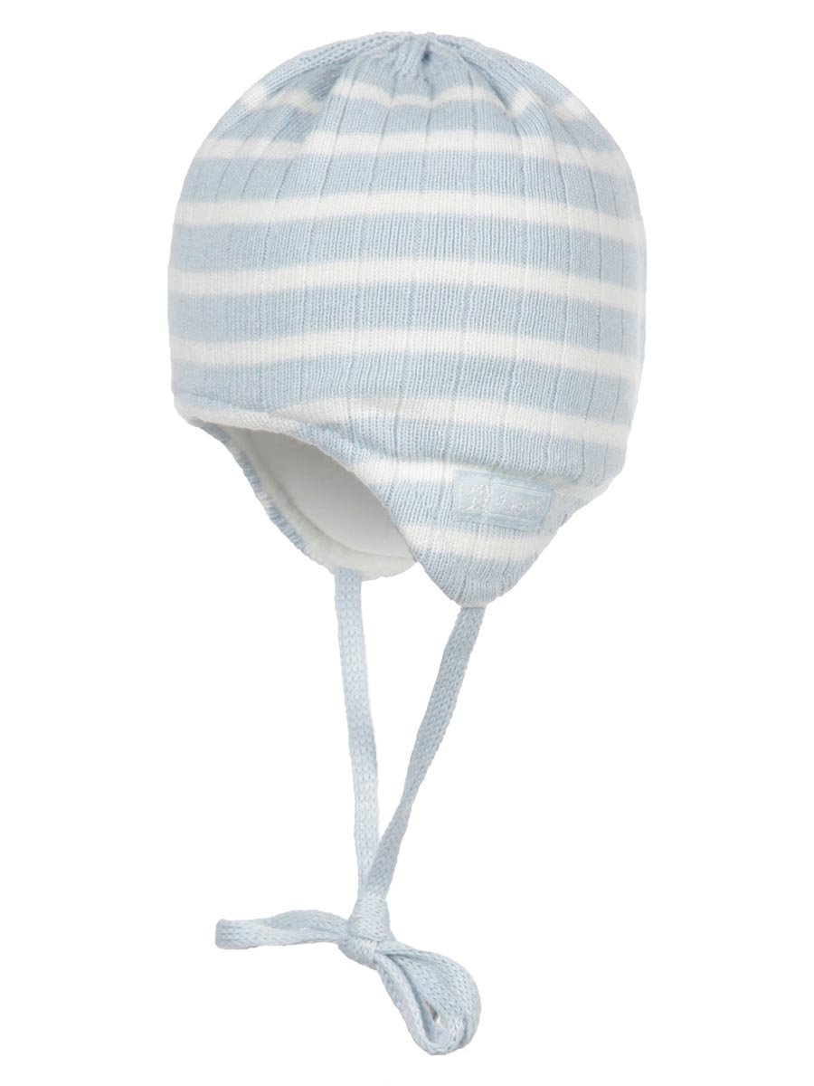 Dziecięca czapka wiązana jesienno zimowa niebieska Döll r.43