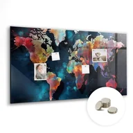 Tablice i flipcharty - Bezramowa Tablica Magnetyczna ze Szkła - 120x60 cm, Abstrakcyjna mapa - miniaturka - grafika 1