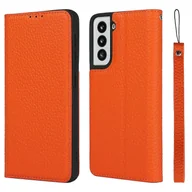Etui i futerały do telefonów - Do skórzanego etui na telefon Samsung Galaxy S21 5G Litchi Pomarańczowy - miniaturka - grafika 1