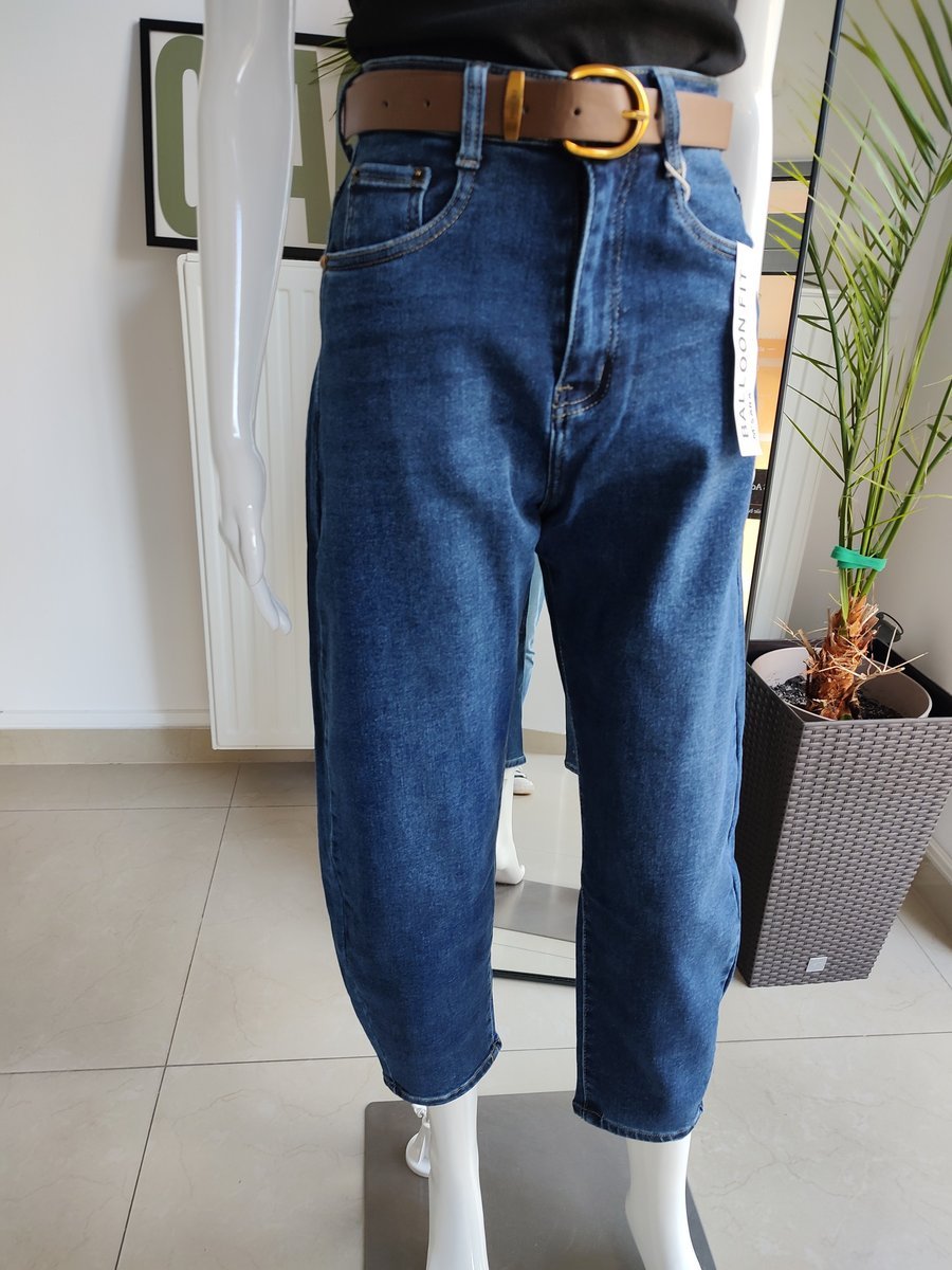 Jeansowe spodnie Balloon fit - ciemnoniebieski2 XS M.Sara