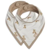 Śliniaki i fartuszki - Jollein 2 śliniaki apaszki bandany z BIO bawełny GOTS Misie TEDDY BEAR - miniaturka - grafika 1