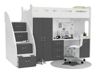 Łóżka dla dzieci i młodzieży - Łóżko piętrowe 200x80 materac + biurko ZUZIA PLUS - miniaturka - grafika 1