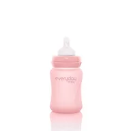 Butelki dla niemowląt - BABY&TRAVEL EVERYDAY BABY Szklana butelka ze smoczkiem S różowa 0-3m, 150ml - miniaturka - grafika 1