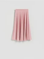 Spódnice - Reserved - Plisowana spódnica midi - pastelowy róż - miniaturka - grafika 1
