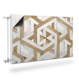 Osłona MAGNETYCZNA Na Grzejnika Abstrakcyjna Mozaika Drewno 110cm x 60cm - Dekoracje domu - miniaturka - grafika 1