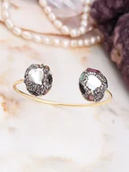 Bransoletki - L'Atelier de Gaia Pozłacana bransoletka z turmalinem i perłami - miniaturka - grafika 1