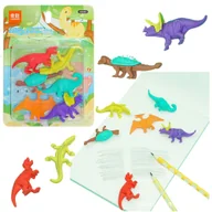 Przybory szkolne - Zestaw Gumek Do Ścierania Zmazywania Szkolne Dinozaury 6szt LEAN - miniaturka - grafika 1