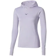 Bluzy sportowe damskie - MIZUNO Damska ocieplana bluza do biegania Active Warmalite Hooded Long Sleeve Top Icelandic Blue - miniaturka - grafika 1