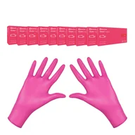 Rękawiczki jednorazowe - Rękawiczki nitrylowe L różowe Mercator Nitrylex Magenta 100sztuk karton 10op - miniaturka - grafika 1