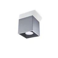 Lampy sufitowe - Plafon QUADX 1 szary LED 4000K - 10x10x10cm Sollux - miniaturka - grafika 1