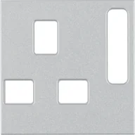 Inne akcesoria elektryczne - Berker Pokrywa do gniazda z uziemieniem standard brytyjski B.Kwadrat/S.1/B.7 aluminium - miniaturka - grafika 1