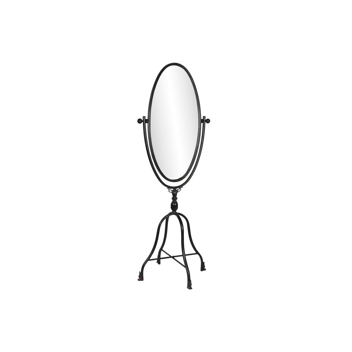 Lustro stojące DKD Home Decor czarny metal kryształ 61 x 62 x 174 cm
