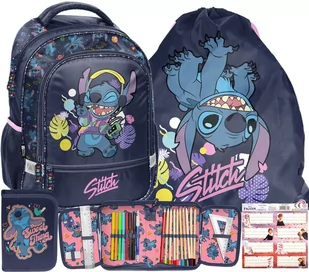 4 ELEM. PLECAK TORNISTER SZKOLNY KLASY 1-3 DLA DZIEWCZYNKI STITCH STICH - Plecaki szkolne i tornistry - miniaturka - grafika 1