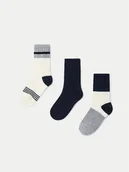 Skarpetki dla dzieci - Mayoral Zestaw 3 par wysokich skarpet dziecięcych 10805 Granatowy - miniaturka - grafika 1