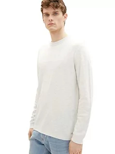 Swetry męskie - TOM TAILOR 1034946 sweter męski, 14341-Light Medium Grey Melange, 3XL, 14341 – Light Medium Grey Melange, 3XL - grafika 1