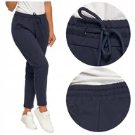 Dresy damskie - Granatowe DRESOWE SPODNIE DAMSKIE Wygodne Dresy MORAJ r. XXL - miniaturka - grafika 1