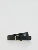 Paski - Reserved - Skórzany pasek z klamrą - czarny - miniaturka - grafika 1