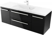 Szafki łazienkowe - Szafka z Umywalką ATHOS 120 cm D BLACK - miniaturka - grafika 1