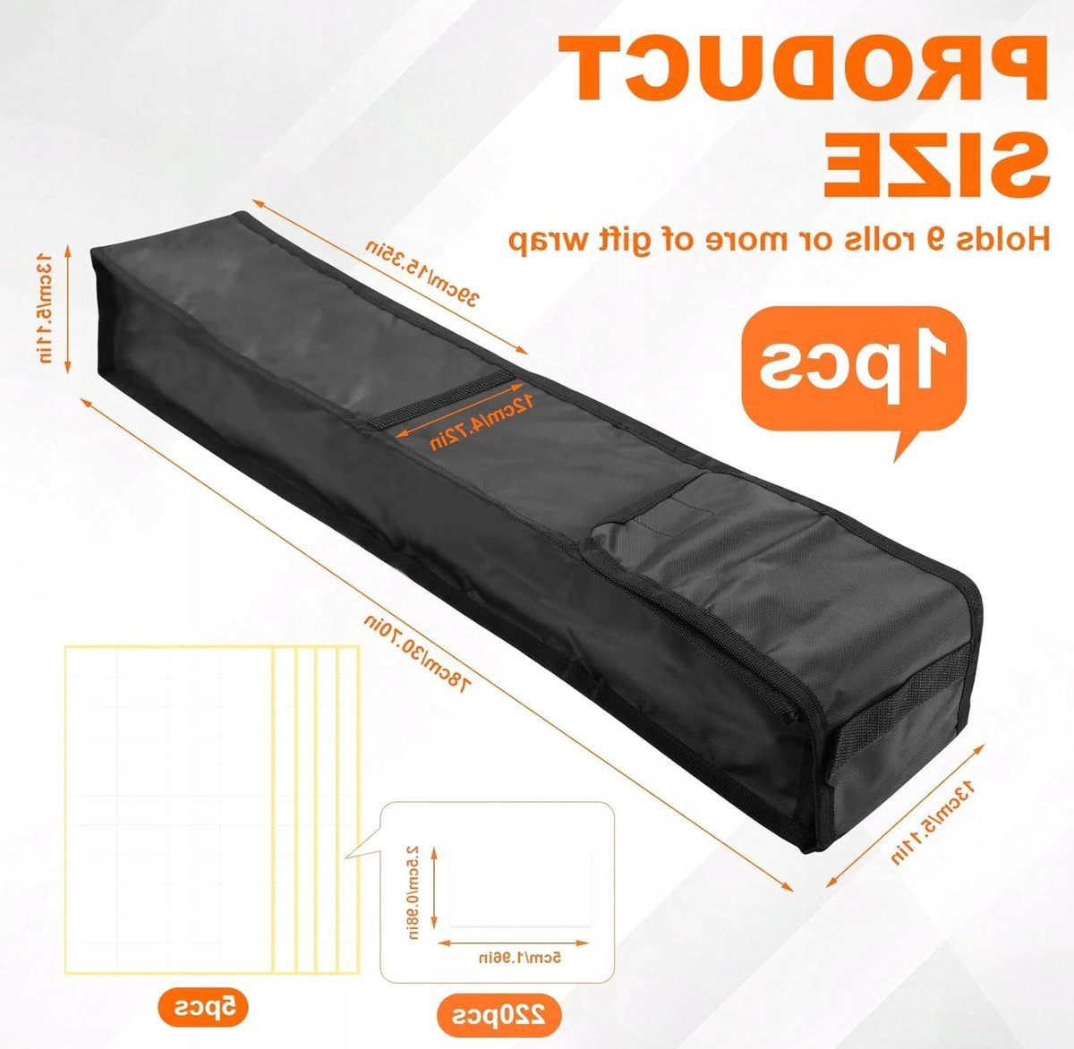 ORGANIZER NA PAPIER 82X34X12CM CZARNY WYTRZYMAŁY KIESZENIE SIATKOWE TORBA