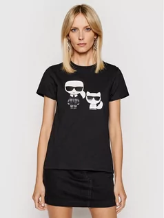 Koszulki i topy damskie - Karl Lagerfeld LAGERFELD T-Shirt Ikonik & Choupette 210W1724 Czarny Regular Fit - grafika 1