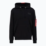 Bluzy męskie - Bluza męska Alpha Industries Red Stripe Hoodie black - miniaturka - grafika 1