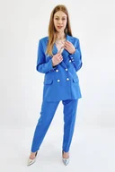 Marynarki i żakiety damskie - Dwurzędowy Damski Garnitur Sisi Niebieski 42 - miniaturka - grafika 1
