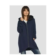 Bluzy damskie - Bluza damska rozpinana streetwear długa BeWear B054 86953 2XL-3XL Granatowa (5903068402685). Bluzy damskie streetwear - miniaturka - grafika 1