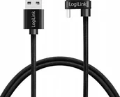 Kable USB - Logilink Kabel Usb-A Do Usb-C 2M Kątowy Czarny Do Ładowania I Transmisji - miniaturka - grafika 1