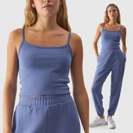 Koszulki i topy damskie - Koszulka Damska 4F na ramiączkach niebieska 4FWAW24TSLEF107 M Niebieski - miniaturka - grafika 1