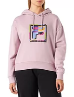 Bluzy damskie - FILA Bluza damska BRISSAGO Cropped Hoody z kapturem, Mauve Shadows, XS - miniaturka - grafika 1