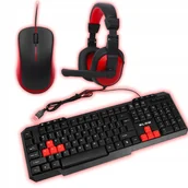 Zestawy myszka + klawiatura - ZESTAW Gamingowy E-SPORT 3w1 dla graczy KLAWIATURA - MYSZ - SŁUCHAWKI - miniaturka - grafika 1