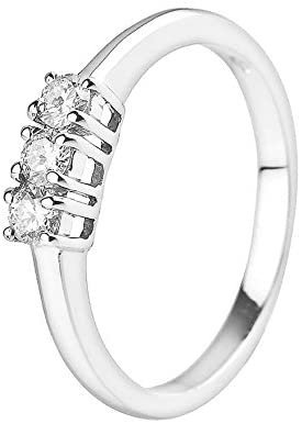 You RING Engagement DIAMONDS 0,24 ct GOLD 9 ct 375 size 54 AMZ-9BG TRI-024