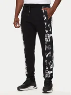 Spodnie sportowe męskie - Versace Jeans Couture Spodnie dresowe 76GAA3C0 Czarny Regular Fit - miniaturka - grafika 1