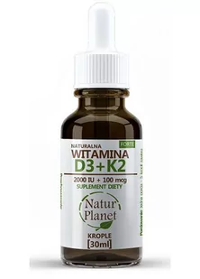 NATUR PLANET NATUR PLANET Witamina D3 + K2MK7 FORTE 30 ml - Witaminy i minerały - miniaturka - grafika 1