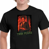 Koszulki męskie - KOSZULKA MISTECZKO TWIN PEAKS SERIAL PREZENT BAWEŁNA CZARNA P087 XL - miniaturka - grafika 1