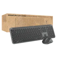 Myszki - Logitech MK950 Signature for Business klawiatura Dołączona myszka Biuro RF Wireless + Bluetooth AZERTY Francuski Grafitowy 920-012505 - miniaturka - grafika 1
