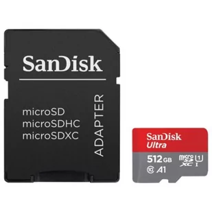 SanDisk 512GB microSDXC Ultra 120MB/s A1 C10 UHS-I U1 (SDSQUA4-512G-GN6MA) - Karty pamięci - miniaturka - grafika 1