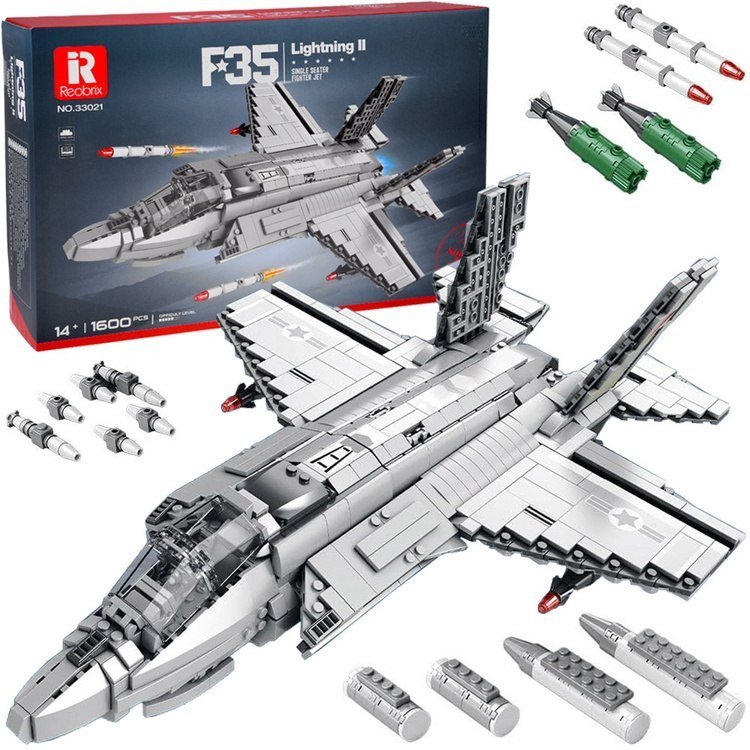 Klocki techniczne amerykański myśliwiec F-35 Lighting II 1600ele ZA5799 EDUKAMP