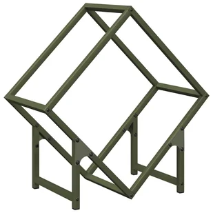 vidaXL Stojak na drewno opałowe, oliwkowo-zielony, 50x25x50 cm - Wózki magazynowe - miniaturka - grafika 1